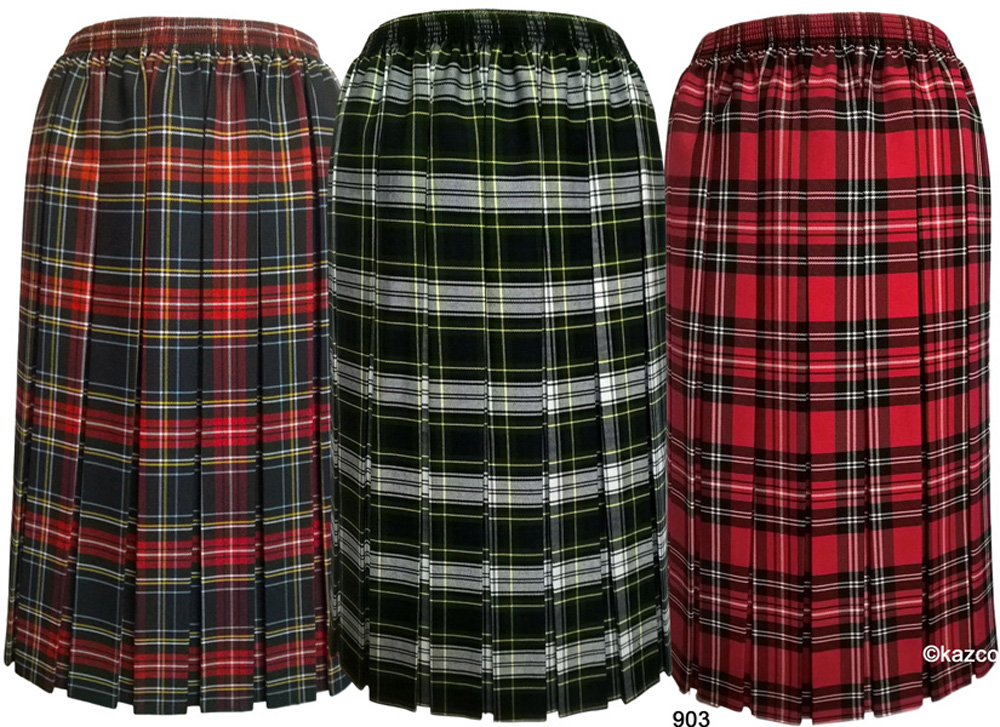Tartan Pleated Skirts For The Older Women Ladies New Check Skirt Red