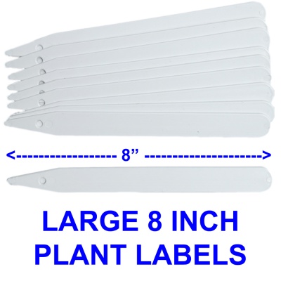 8 Inch Long Large Plastic Plant Labels With / Without Marker Pen