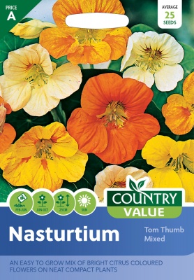Nasturtium Seeds Tom Thumb Mixed by Country Value