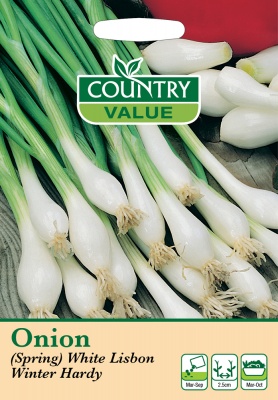 Spring Onion Seeds White Lisbon Winter Hardy by Country Value
