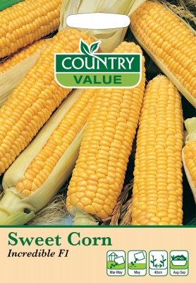 Sweetcorn Seeds 'Incredible F1' by Country Value
