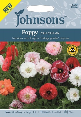 Poppy 'Can Can Mix' Seeds by Johnsons