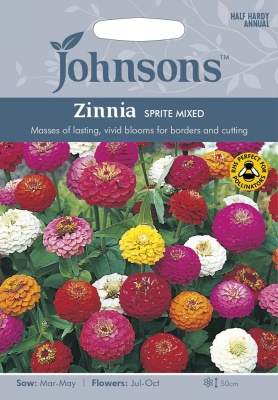Zinnia Sprite Mixed Seeds by Johnsons