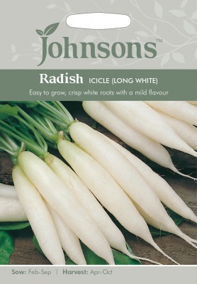 Radish Seeds 'Icicle' Long White by Johnsons