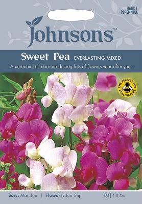Sweet Pea Seeds 'Everlasting Mixed' by Johnsons