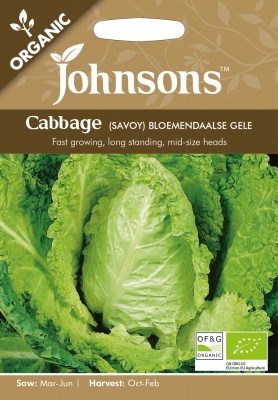 Organic Cabbage Seeds Savoy Bloemendaalse Gele by Johnsons