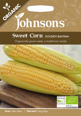 Organic Sweet Corn Seeds Golden Bantam by Johnsons