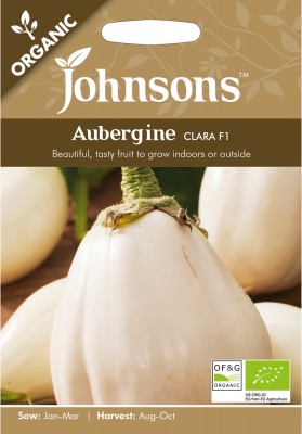 Organic Aubergine Seeds Clara F1 by Johnsons