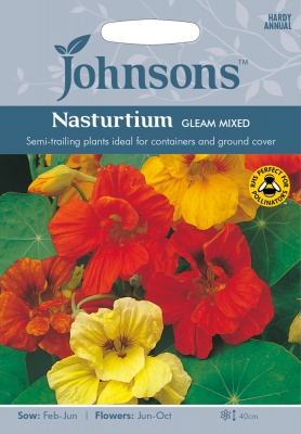 Nasturtium 'Gleam Mixed' Seeds by Johnsons