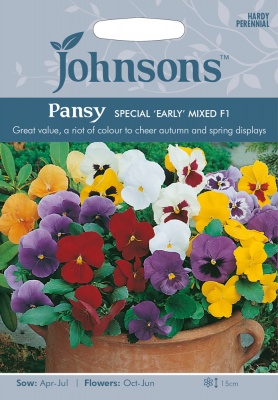 Pansy Seeds 'Special Early Mixed' by Johnsons