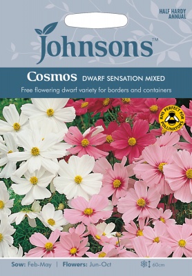 Cosmos 'Dwarf Sensation Mixed' Seeds by Johnsons