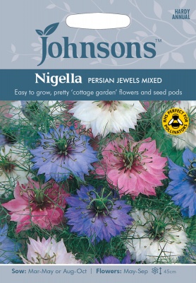 Nigella Seeds 'Persian Jewels Mixed' by Johnsons