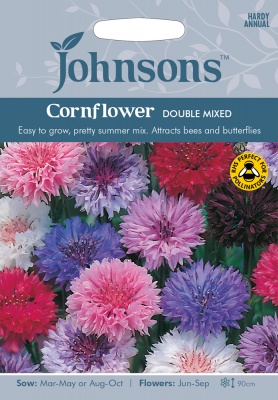 Cornflower 'Double Mixed' Seeds by Johnsons
