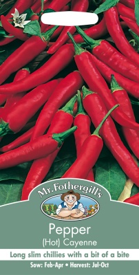 Pepper Seeds Hot De Cayenne by Mr Fothergill's