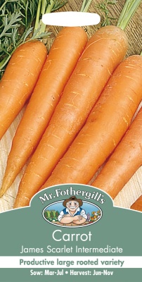 Carrot Seeds James Scarlet Intermediate by Mr Fothergill's