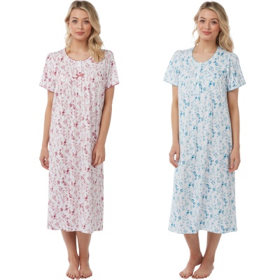 Marlon Botanical Short Sleeve Cotton Nightdress