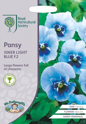 Pansy Seeds Joker Light Blue F2 - RHS Flower Seeds