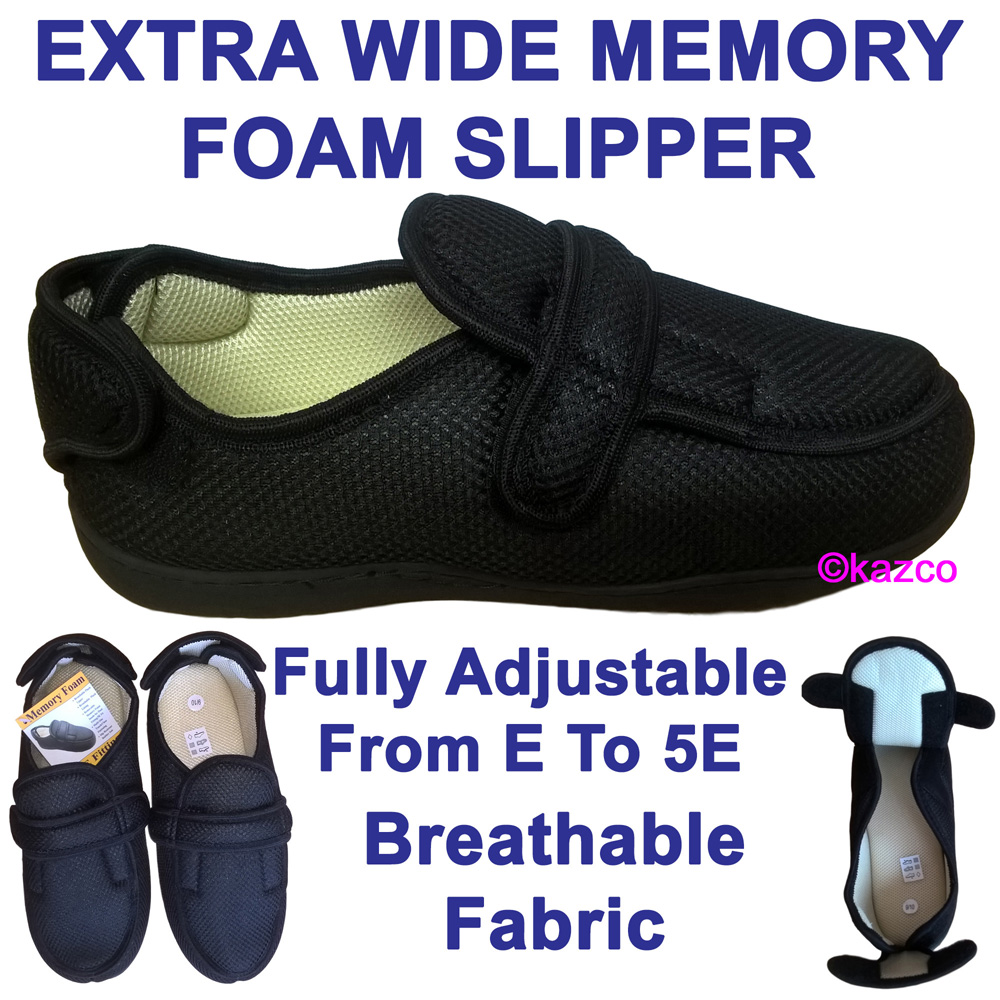 Extra Wide Slippers With Memory Foam 