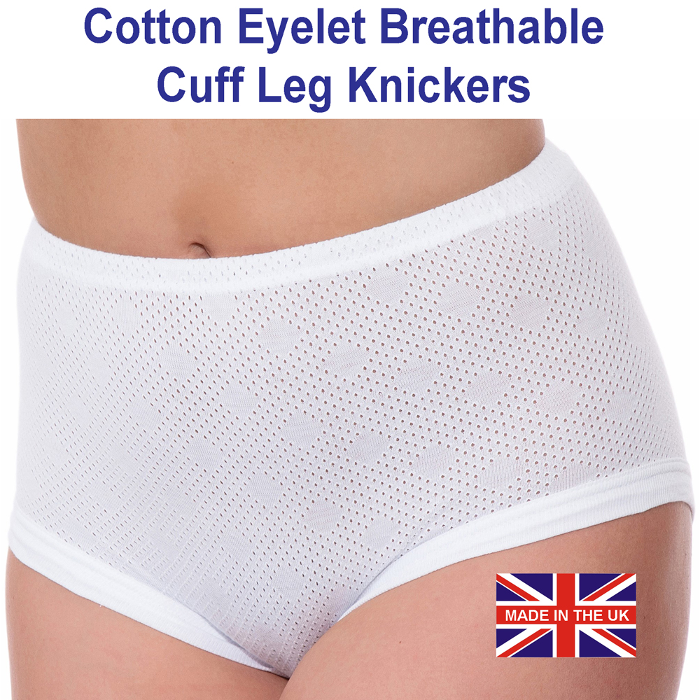 Eyelet Ladies Cotton Breathable Knickers 