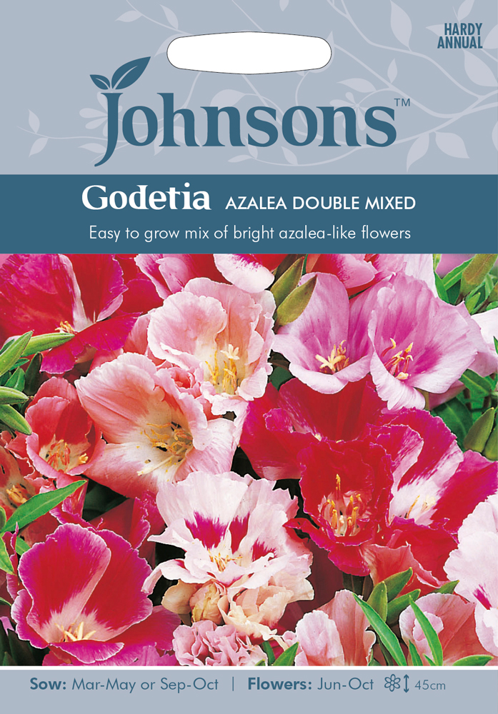 Godetia Seeds Azalea Double Mixed by Johnsons kazco.co.uk