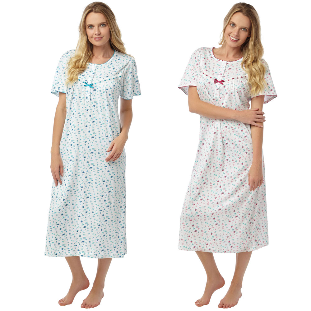 100 Cotton Short Sleeve Nightdress kazco.co.uk