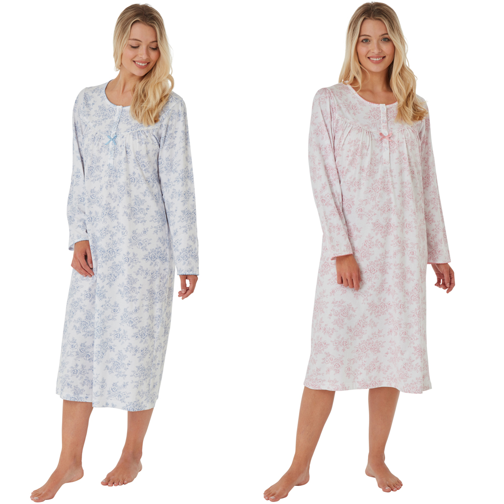 Long Sleeve Cotton Nightdress by Marlon kazco.co.uk