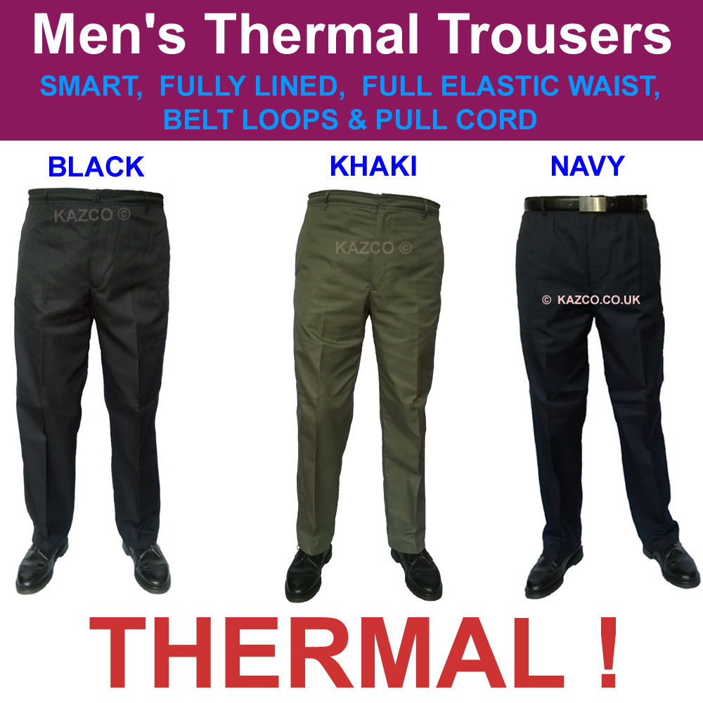 Thermal Elastic Waist Men's Trousers 