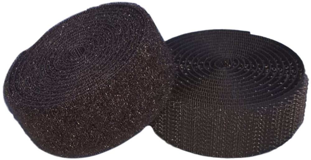 Sew On Hook & Loop Tape - Black 20mm Wide In Various Lengths - kazco.co.uk