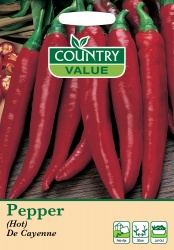 Pepper Seeds (Hot) De Cayenne by Country Value