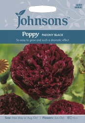 Poppy 'Paeony Black' Seeds by Johnsons