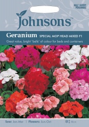 Geranium Seeds Special Mop Head Mixed F1 by Johnsons