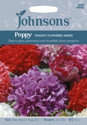 Poppy Seeds 'Paeony Flowered Mixed' by Johnsons