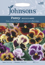 Pansy 'Rococo Mixed' Seeds By Johnsons