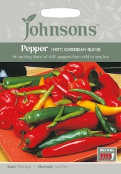 Hot Pepper Chilli Seeds Caribbean Blend by Johnsons