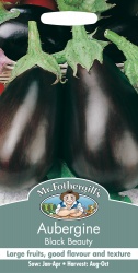 Aubergine Seeds Black Beauty by Mr Fothergill's