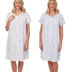 Button Through Short Sleeve Nightdress